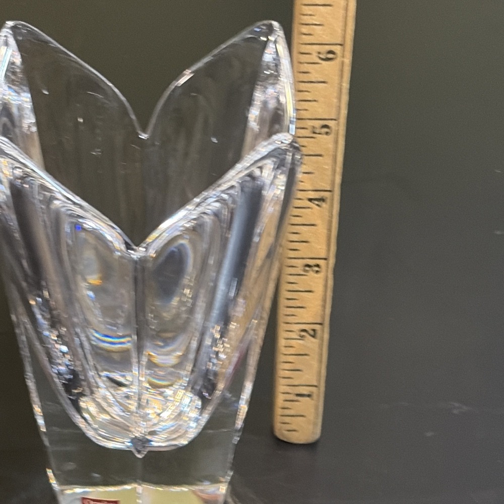 Orrefors Sweden Crystal Tulip Vase 6" Signed EUC - Picture 6 of 8